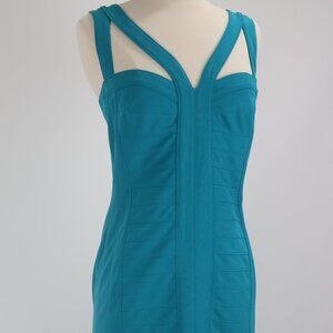 🌺 Tadashi NWOT Teal Bodycon Bandage Spandex Dress Party Cocktail Formal Prom M